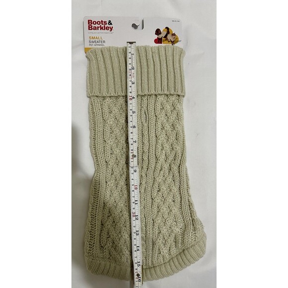 BOOTS & BARKLEY Small Dog Cat Beige Cable Knit Turtleneck Sweater Up to 20 lbs - Picture 3 of 4